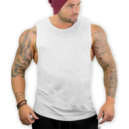 Running O-neck Vest Men Summer Bodybuilding Sleeveless T-shirt Fitness Stringer Tank Top Men Muscle Training Undershirt Tanktops