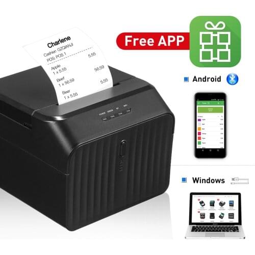 GZ5809 58mm POS USB Bluetooth Printer Thermal Mini Printer Support Android iOS Window Compatible with ESC/POS