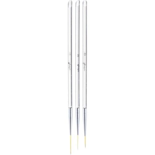 3x 15/18/20mm Pro UV Gel Polish Nail Art Paint Drawing Detailing Brushes Set