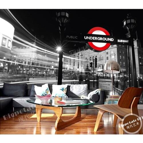 The latest 3D murals, black and white London street . De parede Papel, the living room TV sofa bedroom background wall paper