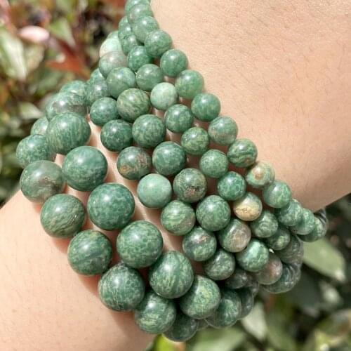Wholesale Natural Africa Green Jades Stone Round Beads For Jewelry Making 6/8/10mm Spacer Loose Beads Diy Bracelet Necklace
