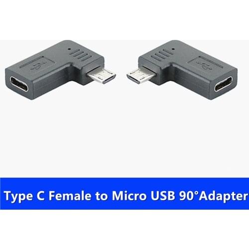 USB ADAPTER Micro USB 90 Degree Male to USB C Female Type C to V8 Right Angled Adaptor