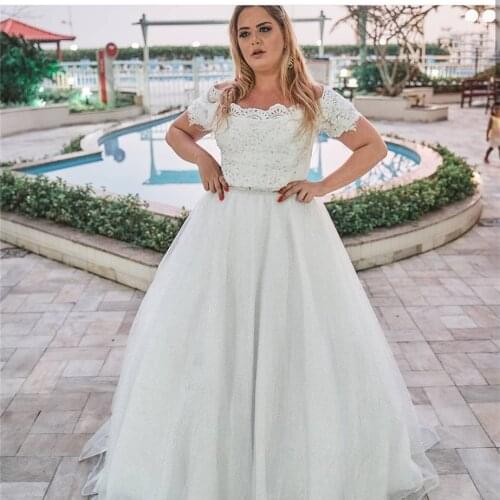 Wedding Dress A-Line Boat Neck Off The Shoulder Appliques Sequined Sashes Floor Length Sweep Train Elegant Bride Gown 2021