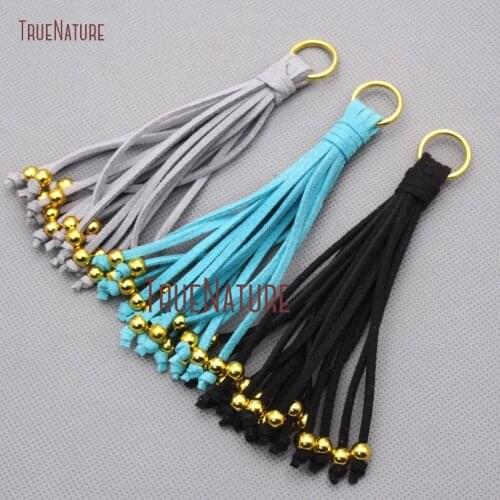 Gold Electroplated Tassel Pendant Wool Pendant 5inch PM12334