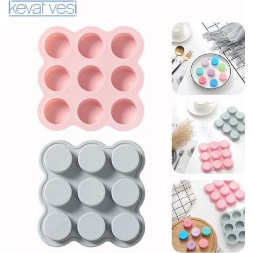 Mousse Cake Silicone Mold 9 Cavities Chocolate Mold Cylinder Diy Baking Dessert Mold Baking Accessories Kitchen Tools