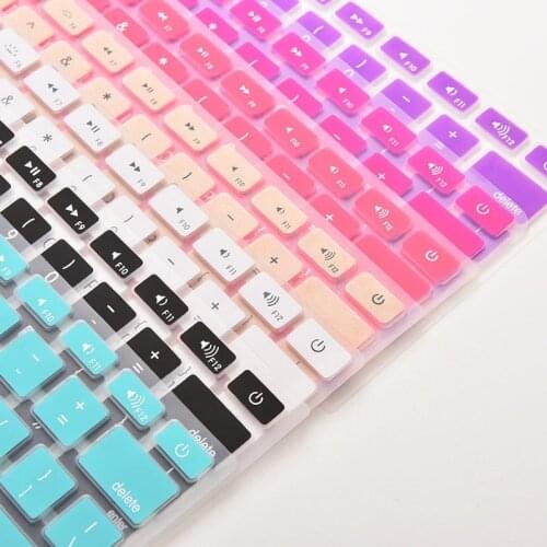 7 Candy Colors Silicone Keyboard Cover Sticker for Macbook Pro13/15/17 Keyboard Colorful Protective Film