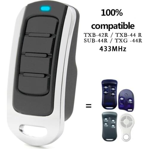 Compatible Clone KEY SUB-44R TXG-44R Garage Gate Remote Control 433MHz Rolling Code Door Opener Command
