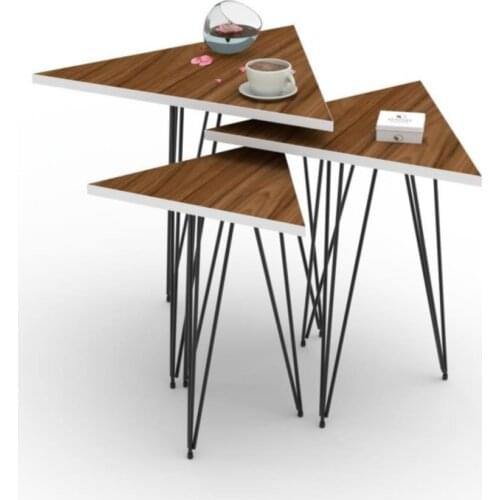 Modern Larose Zigon Coffee Table Nan Gray 3 Pcs (50*50*50*50-45*40*40*40-40*30*30*30) triangle coffe table