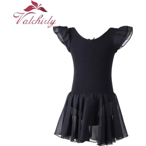 Girls Leotard Dance Wear Black Ballet Dress Kids Tutu Ballet Dress Gymnastics Leotard
