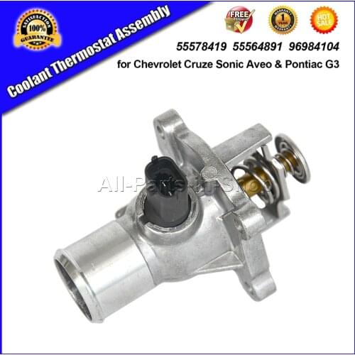 AP02 Coolant Thermostat Assembly for Chevrolet Cruze Sonic Aveo Pontiac G3 96984104 71744389 1338178 25189205 55578419