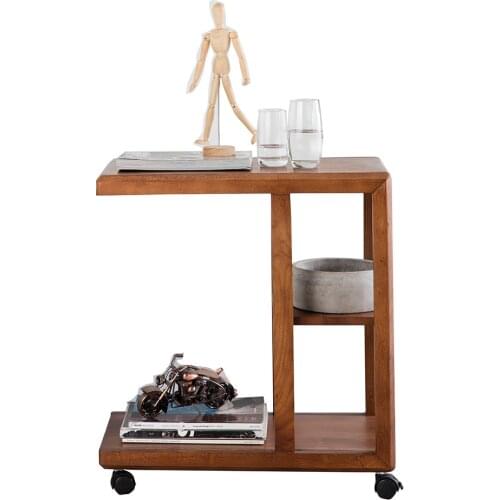 Solid wood edge a few Nordic corners can be moved with round tea table sofa small coffee table modern minimalist bedside table