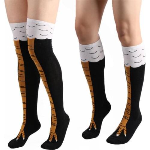 High Quality Creative Chicken Women Over the Knee Socks Funny Cartoon Chicken Feet Pattern Christmas Sock Age Reduction Stocking