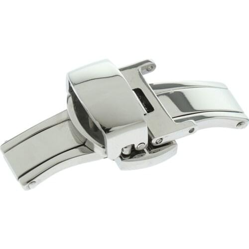 High Quality Stainless Steel Clasp Strap for Watch Double Push Button Compatible with Standard Lugs