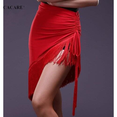 CACARE Latin Dance Skirt Dress Dance Wear Fringed Exquisite Quality 2 Choices D0940 Irregular Tassels Hem