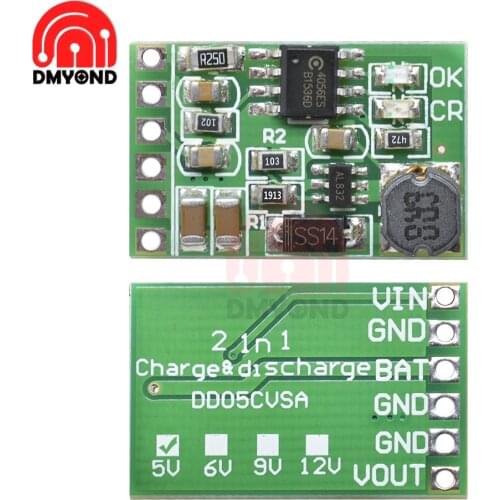 DC 12V UPS Mobile Power Charger Boost Adjutable Step-up Converter Module for 3.7V 14500 Lithium Battery MCU Development Board