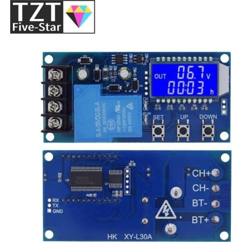 TZT DC 6-60v 30A Storage battery Charging Control Module Protection Board Charger Time Switch LCD Display XY-L30A