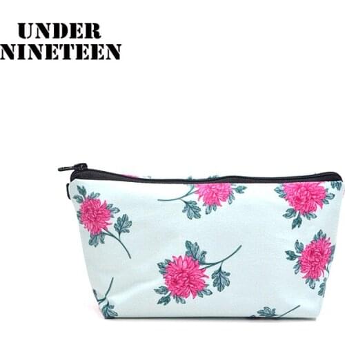 Under Nineteen 2019 Flower Make UP Bag Women Cosmetic cases Large Capacity Travel Toiletry Organizer Bag Beauty Pouch Wholesale