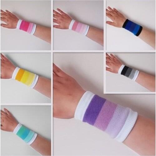 1PCS Cotton colorful Wristbands Wrist Support Sport Sweatband Hand Band Sweat Wrist Support Brace Wraps Guards Gym Basketbal