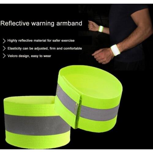 1pcs Reflective Arm Leg Band Bracelet Sports Night Running Cycling Conspicuous Warning Wristband Safety Armband Safety Strap