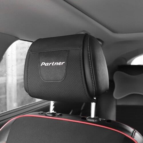 1pc For Peugeot Partner Car Headrest Protector Case Pu Leather Car Styling