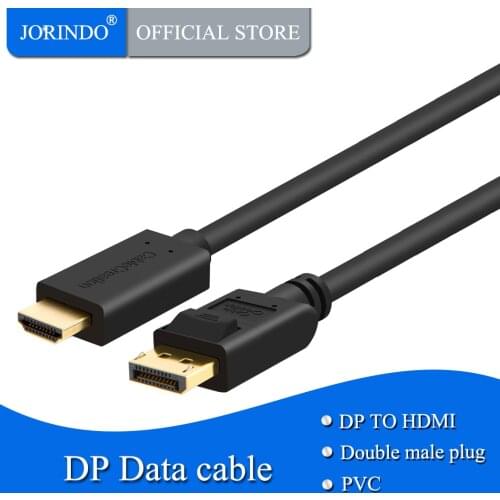 JORINDO 3 Feet DisplayPort to HDMI Cable, Gold Plated DP to HDMI Cable, 4K & 3D Audio/Video Converter, 0.915M / Black