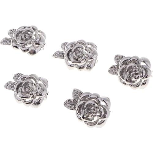 5x Flower Clasps DIY Hooks End Connectors Jewelry Findings 2x1.3cm
