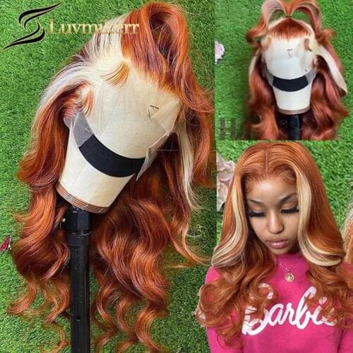 Highlight 613 Blonde Human Hair Lace Frontal Wigs Full Pre Plucked Bleached Knots Body Wave HD Transparent 13x6 Lace Front Wigs