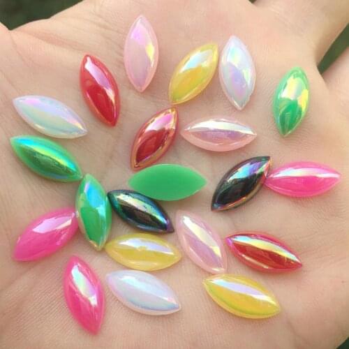 7*15mm Horse eye Shape Acrylic Rhinestones 40Pcs Flatback Stones Strass For DIY Crafts Jewelry Making -A78