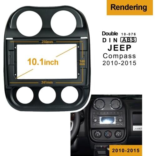 2/1DIN Car CD DVD Frame Audio Fitting Adaptor Dash Trim Facia Panel 10.1inch For JEEP COMPASS 2010-2015 Double Din Radio Player