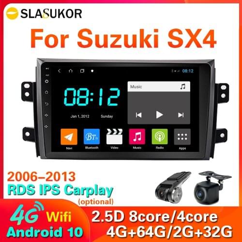 4G LTE Android 10.0 DSP Car Radio Player For Suzuki SX4 2006-2011 2012 2013 Navigation GPS 2 din Multimedia Player 360 Camera