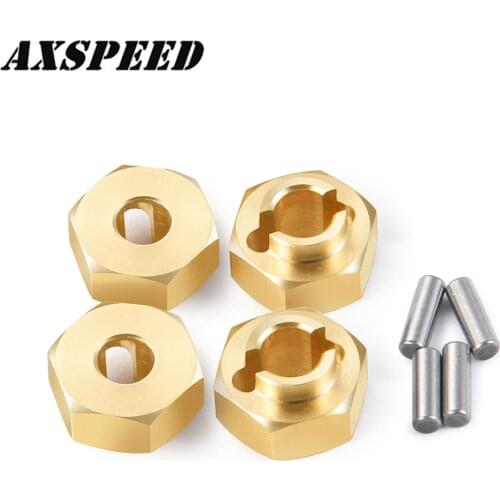 AXSPEED 4PCS SCX24 Heavy Duty Wheel Hub Adapter Combiner 4.5mm Thick for 1:24 SCX24 90081 RC Crawler Car Upgrade Parts
