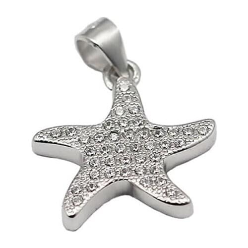 Beadsnice real pure silver jewelry charm 925 star pendant with stone pendant for women necklace and pendant chain ID 30455