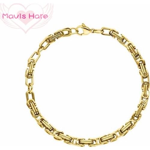 Mavis Hare 4mm Emperor chain Bracelet Stainless steel OLELO BRACELET can adjustable for 16cm/17.5cm/19cm as Woman Gift