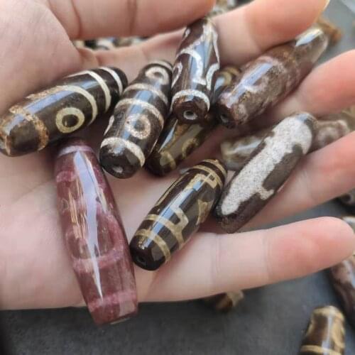 4Pcs/Lot Nine Eyes Guanyin Bodhi Leaf Dragon Rare Elephant Cinnabar Agate Dzi Bead Tibetan Man Woman Jewelry