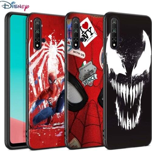 Black Soft Cover Marvel Venom Spiderman For Huawei Nova 8 7 6 SE 5T 7i 5i 5Z 5 4 4E 3 3i 3E 2i Pro Phone Case