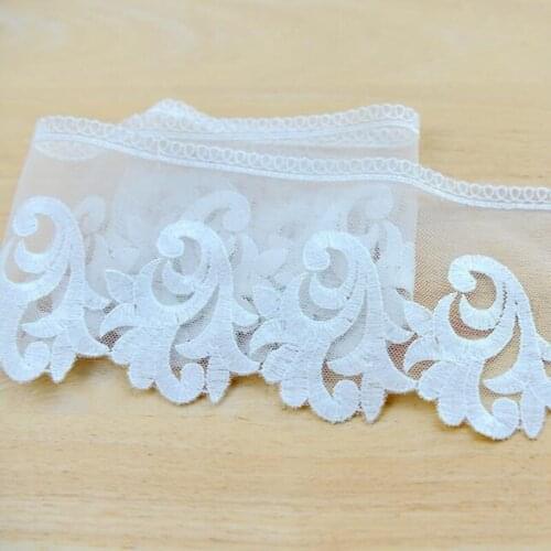 9.5cm width cotton embroid sewing ribbon guipure lace trim or fabric warp knitting DIY Garment Accessories