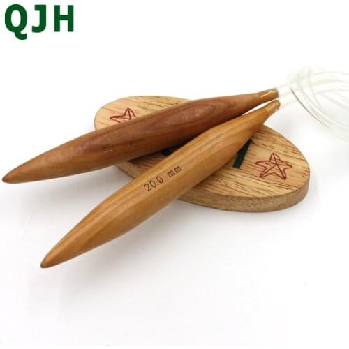 QJH Extra Large Circular Carbonized Wood Diameter 20mm Ring Needle Double Pointed Yarn Needles Circular Bamboo Sweater Needle
