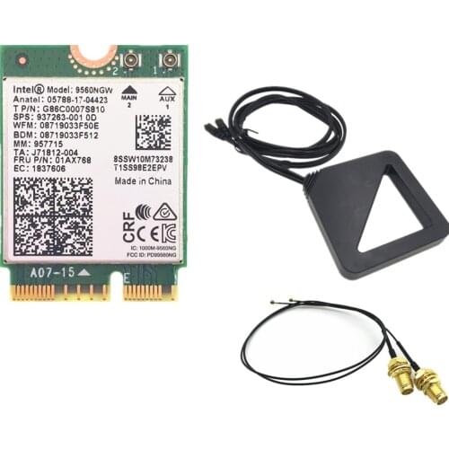 External Dual Band Wireless MHF4 UF.L Antennas set + for Intel 9560 9560NGW 1.73Gbps Wifi 802.11ac Bluetooth 5.0 Card Windows 10