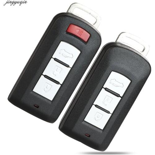 Jingyuqin 5pcs Remote Smart Car Key Case Shell For MITSUBISHI ASX Outlander Sport Pajero Shogun Montero Lancer RVR 3/4 Buttons