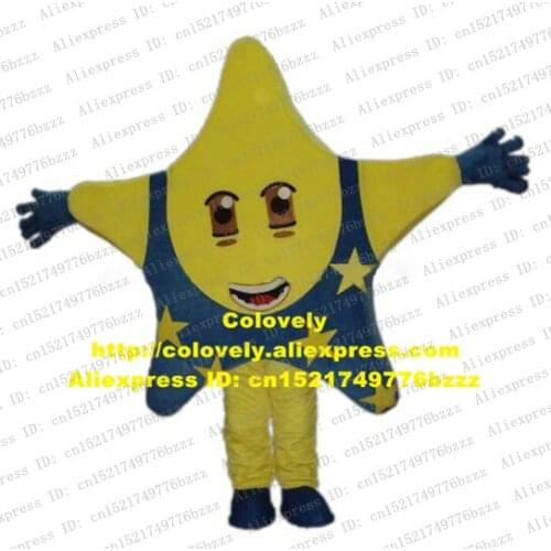 Lovely Yellow Asterastrstar Starfish Sea Star Stelleroid Asteroidia Mascot Costume With Brown Big Eyes Even Tooth No.7452 FS