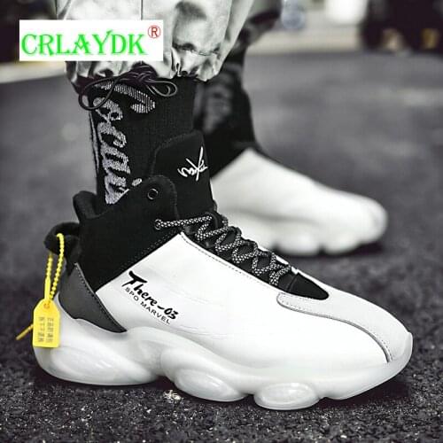CRLAYDK High Top Fashion Basket Casual Men Sport Teenager Sneakers Increased Student Shoes Walking Breathable Training Tennis