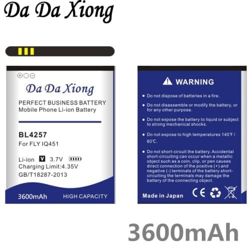 Da Da Xiong 3600mAh BL4257 Li-ion Phone Battery for FLY IQ451 for Explay X-Tremer Battery