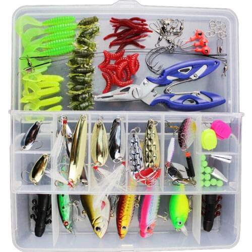 Lixada Fishing Lures Set Soft Fishing Accessories Hooks De Pesca Hard Baits Kit Crank Baits Crankbaits in Storage Box Artificial