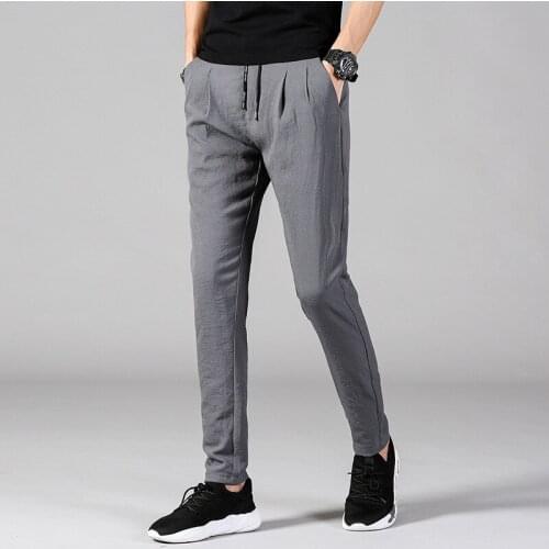 MRMT 2021 Brand Summer Mens Trousers Ice-silk Super-thin Loose Casual Cool Breathable Pants for Male Fashionable Trousers