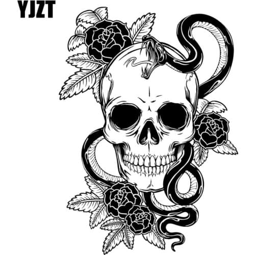 YJZT 12.4CM*17.2CM Venom Skull Decal PVC Motorcycle Car Sticker 11-00716