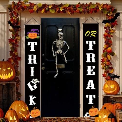 Outdoor Halloween Banner Pull Flag Decorations Celebrate Party Hanging Decor Porch Background Supplies Signs Hanging Banner Part