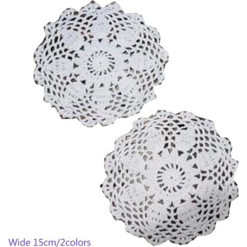 New crochet table place mat cloth lace cotton placemat Cup mug holder Christmas coaster dining doily drink pad kitchen tableware