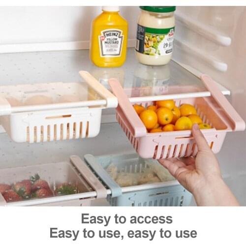 Refrigerator Organizer Drawer Basket Kitchen Pull-Out Storage Box Organizers Drawers PP Fridge Fresh Spacer Layer Storage Rack
