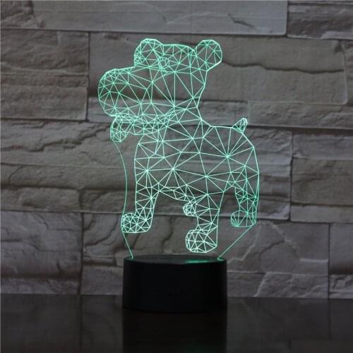 Bedside 7 Colors Changing Novelty 3D Led Night Lights Child Home Pinscher Luminaria Animal Dogs Table Lamp Decor Gifts 1966