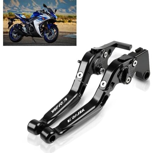 Motorcycle Brake Handles Adjustable Folding Extendable Brake Clutch Lever For Yamaha YZF R3 2015-2018